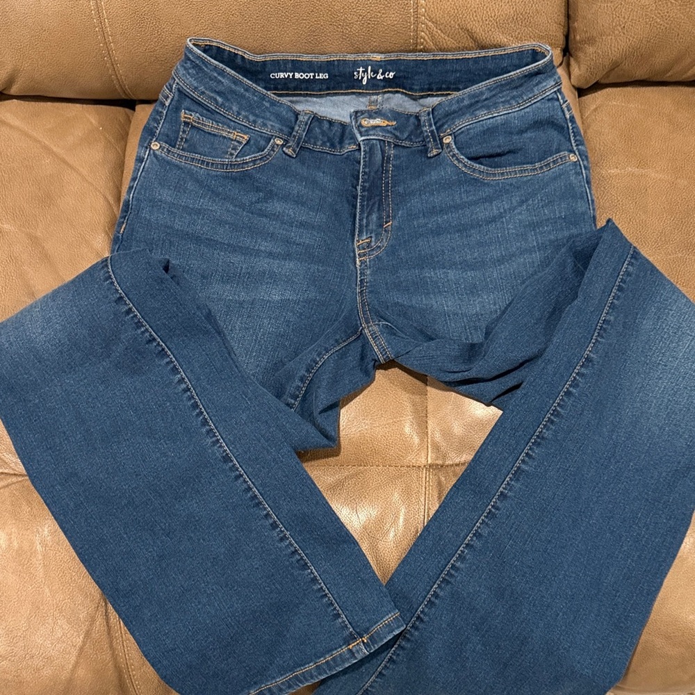 Style & Co. Women's Curvy Bootcut Jeans in Medium Blue